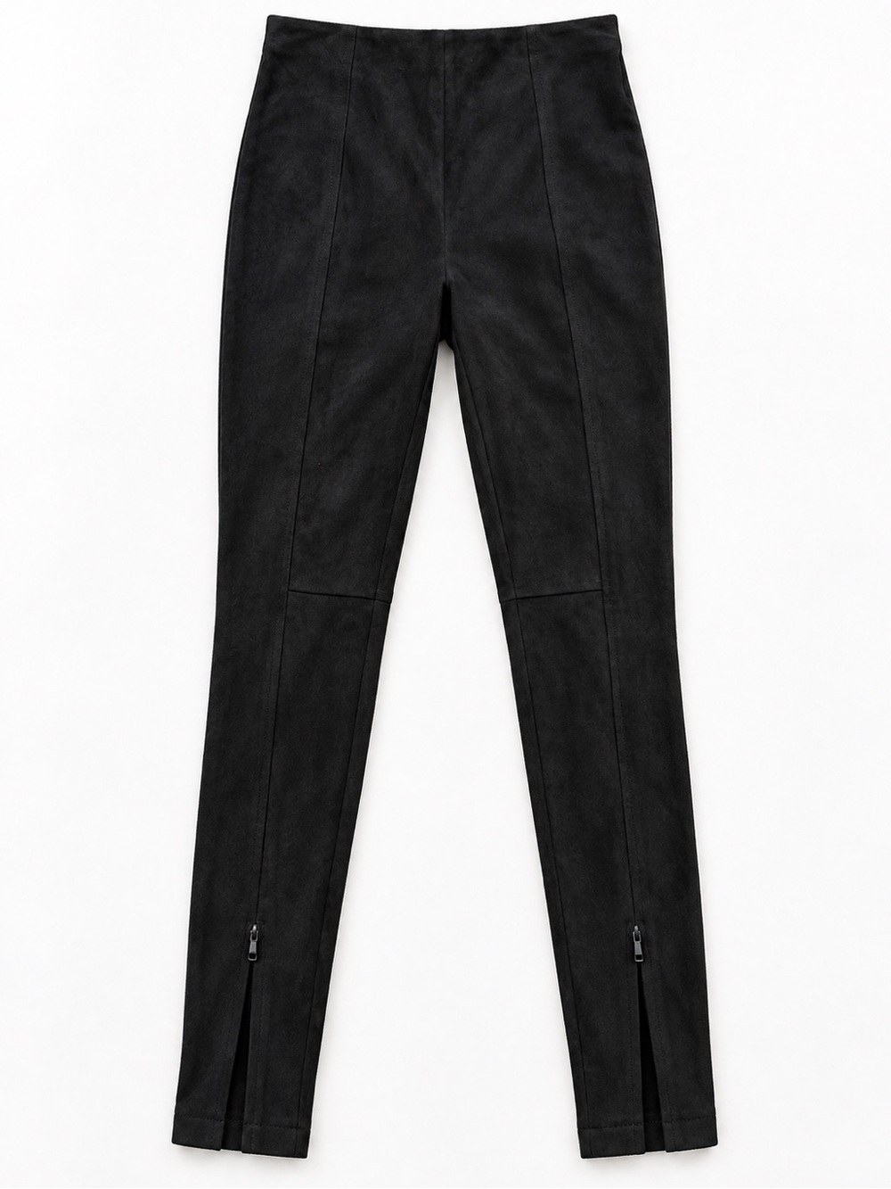 H&M Faux Suede Skinny High-Rise Pant with Zips